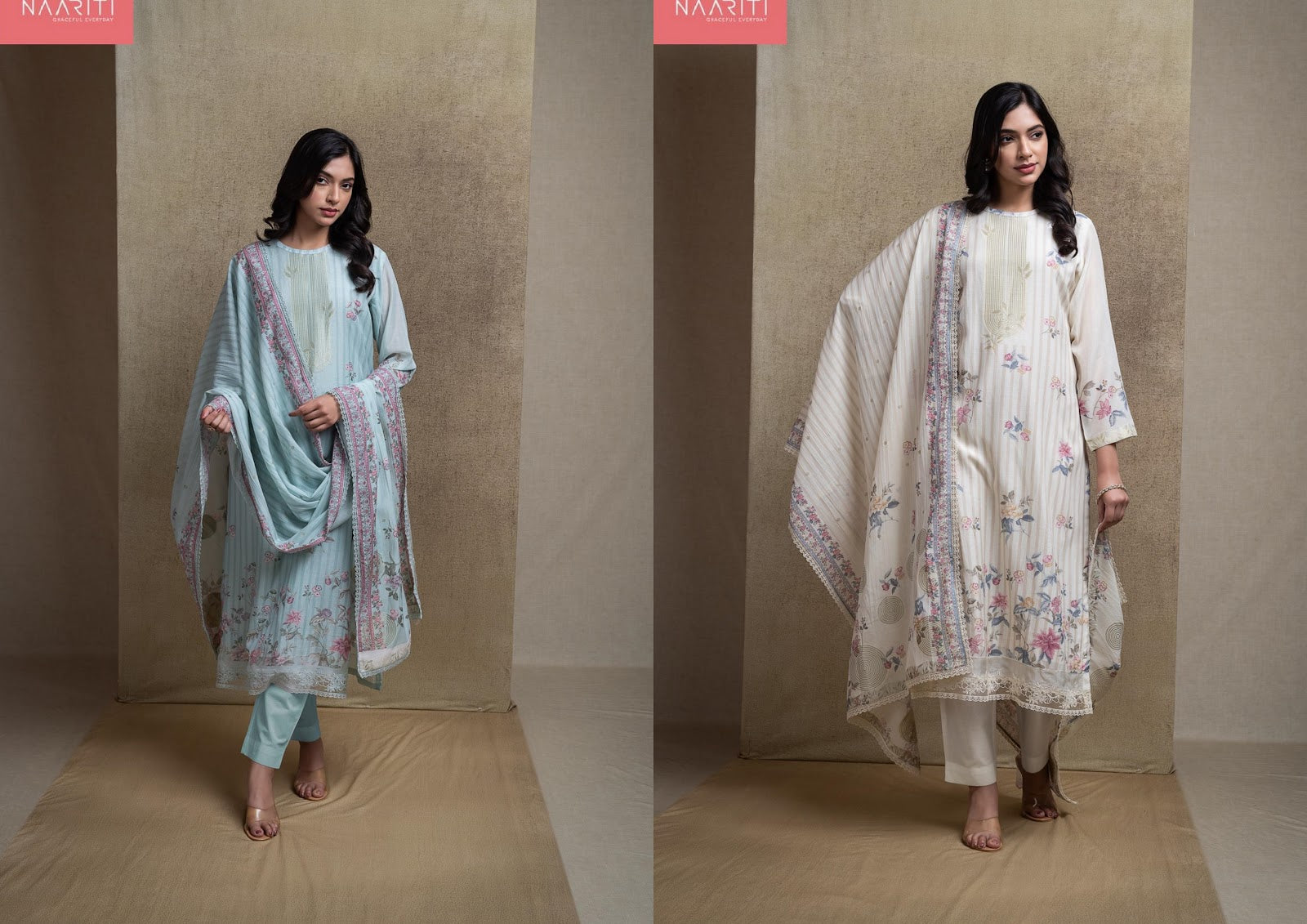 Vega Naariti Mul Chanderi Pant Style Suits Exporter India