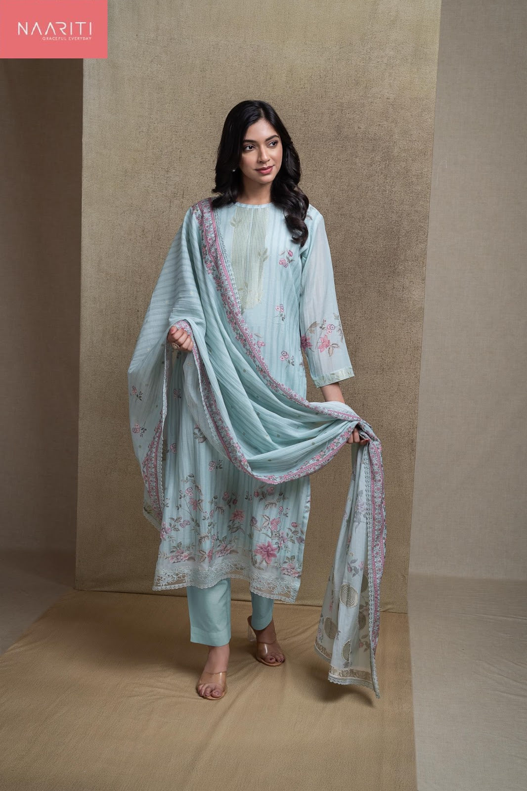 Vega Naariti Mul Chanderi Pant Style Suits Exporter India