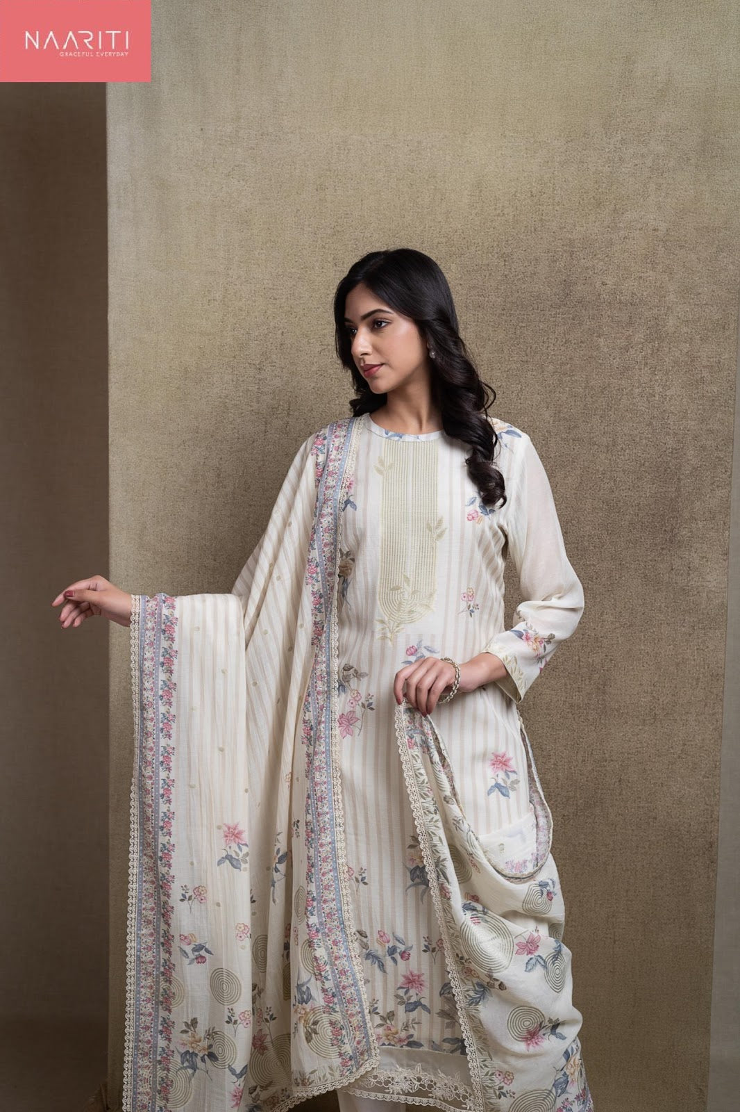 Vega Naariti Mul Chanderi Pant Style Suits Exporter India