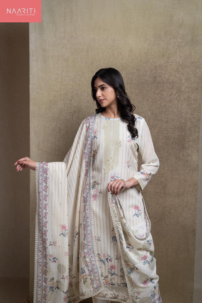 Vega Naariti Mul Chanderi Pant Style Suits Exporter India