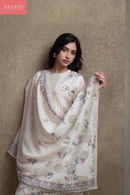 Vega Naariti Mul Chanderi Pant Style Suits Exporter India