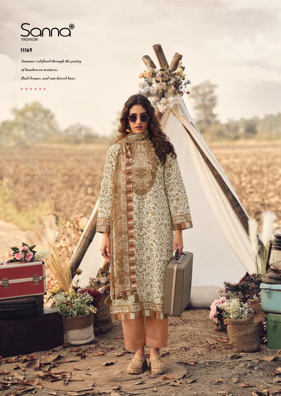 Veil Of Summer Sanna Fashion Cotton Pant Style Suits Wholesale Price