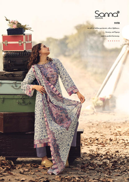 Veil Of Summer Sanna Fashion Cotton Pant Style Suits Wholesale Price