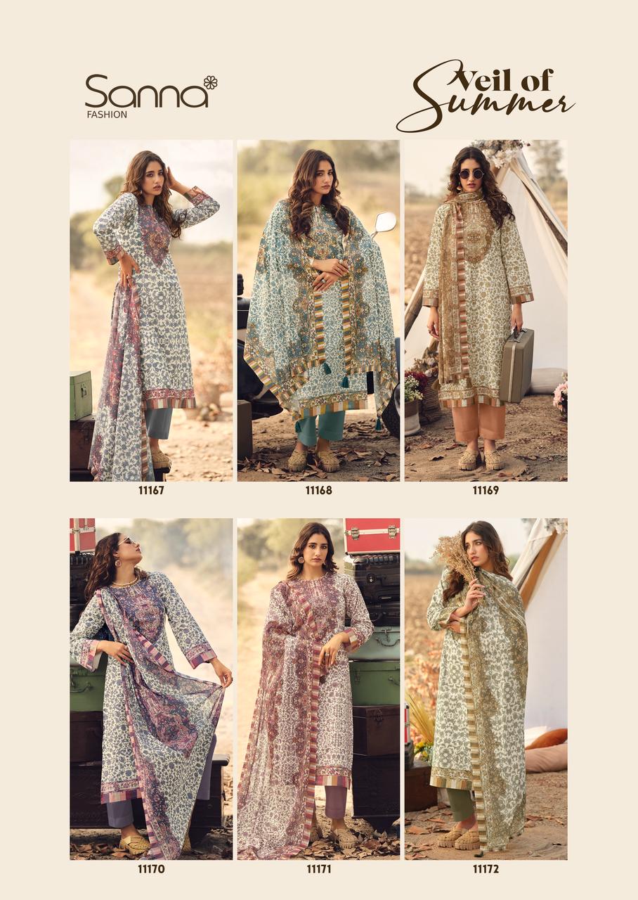 Veil Of Summer Sanna Fashion Cotton Pant Style Suits Wholesale Price