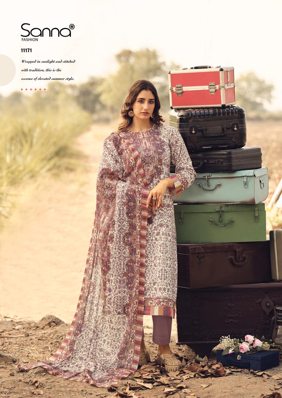 Veil Of Summer Sanna Fashion Cotton Pant Style Suits Wholesale Price