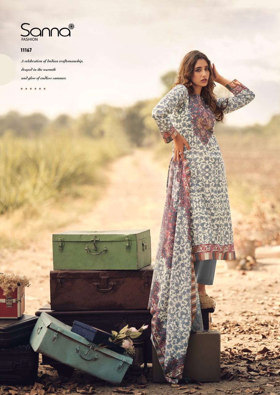 Veil Of Summer Sanna Fashion Cotton Pant Style Suits Wholesale Price