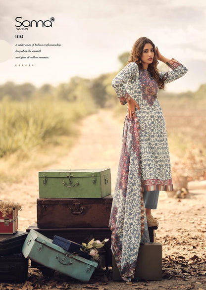Veil Of Summer Sanna Fashion Cotton Pant Style Suits Wholesale Price