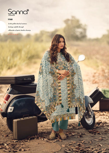 Veil Of Summer Sanna Fashion Cotton Pant Style Suits Wholesale Price