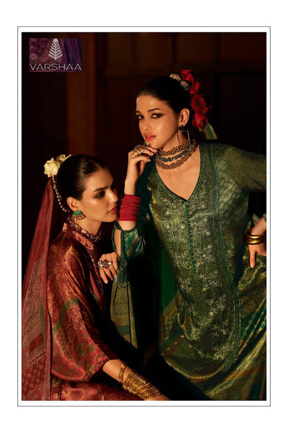 Velour Varshaa Silk Plazzo Style Suits Supplier Ahmedabad