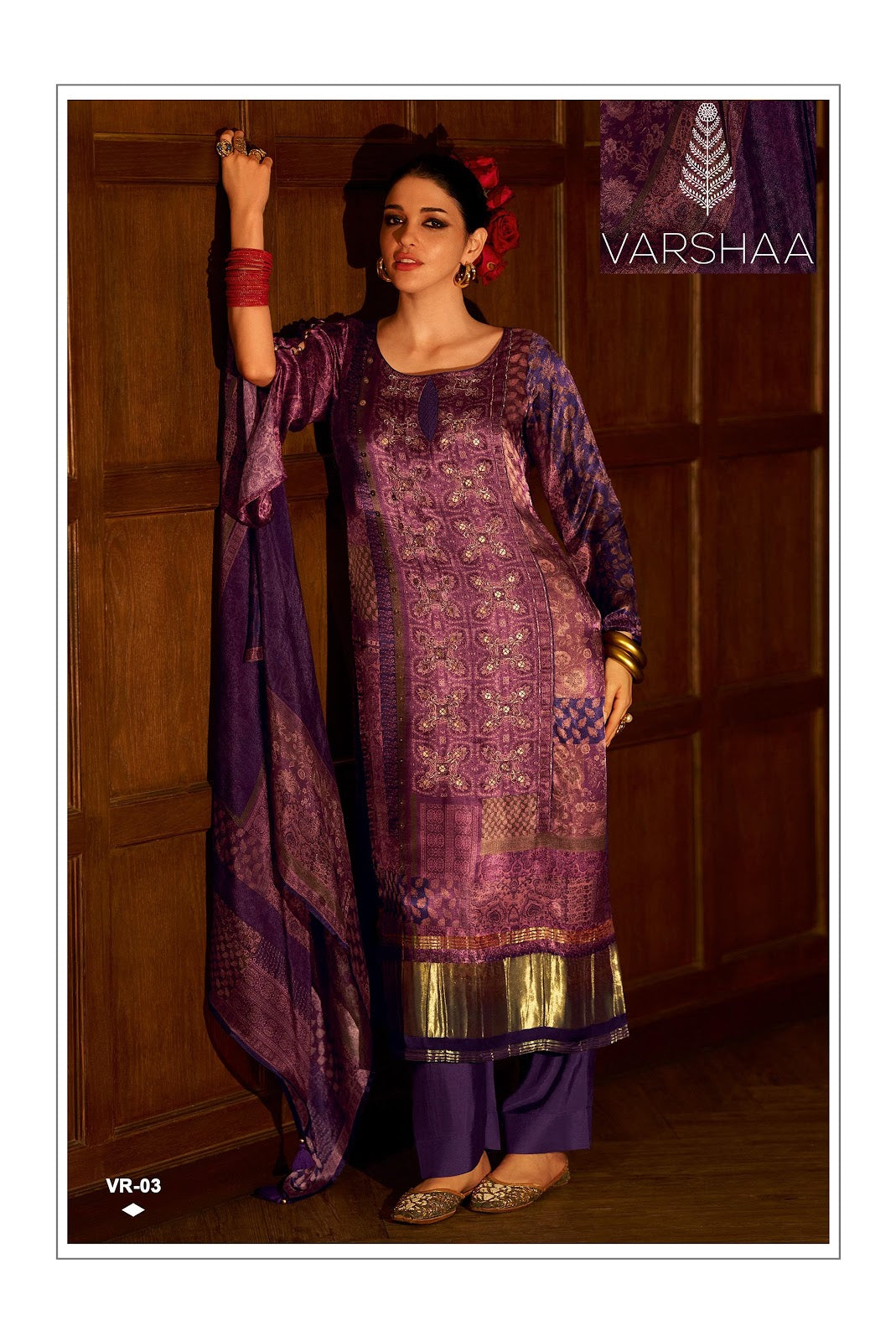 Velour Varshaa Silk Plazzo Style Suits Supplier Ahmedabad