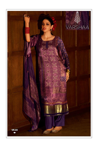 Velour Varshaa Silk Plazzo Style Suits Supplier Ahmedabad