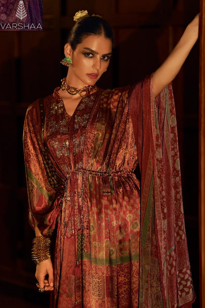 Velour Varshaa Silk Plazzo Style Suits Supplier Ahmedabad