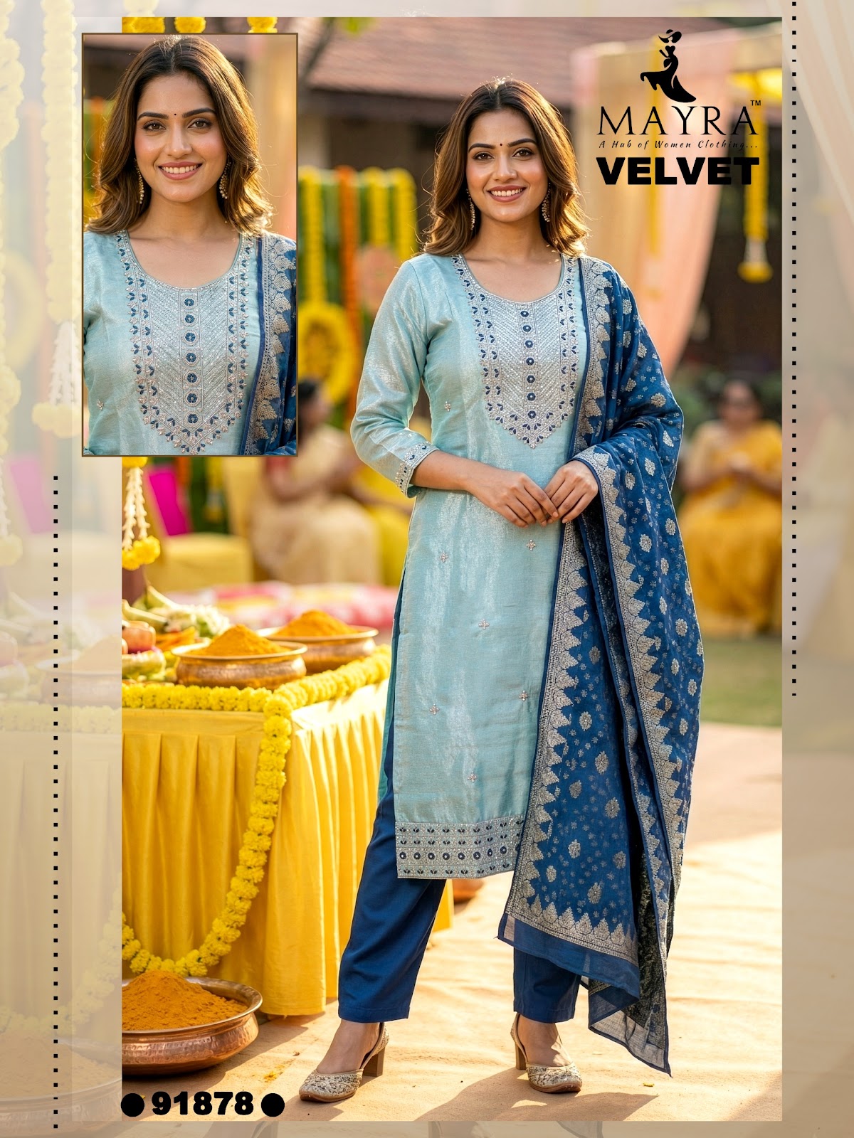 Velvet Mayra Sartin Readymade Pant Style Suits Exporter Ahmedabad