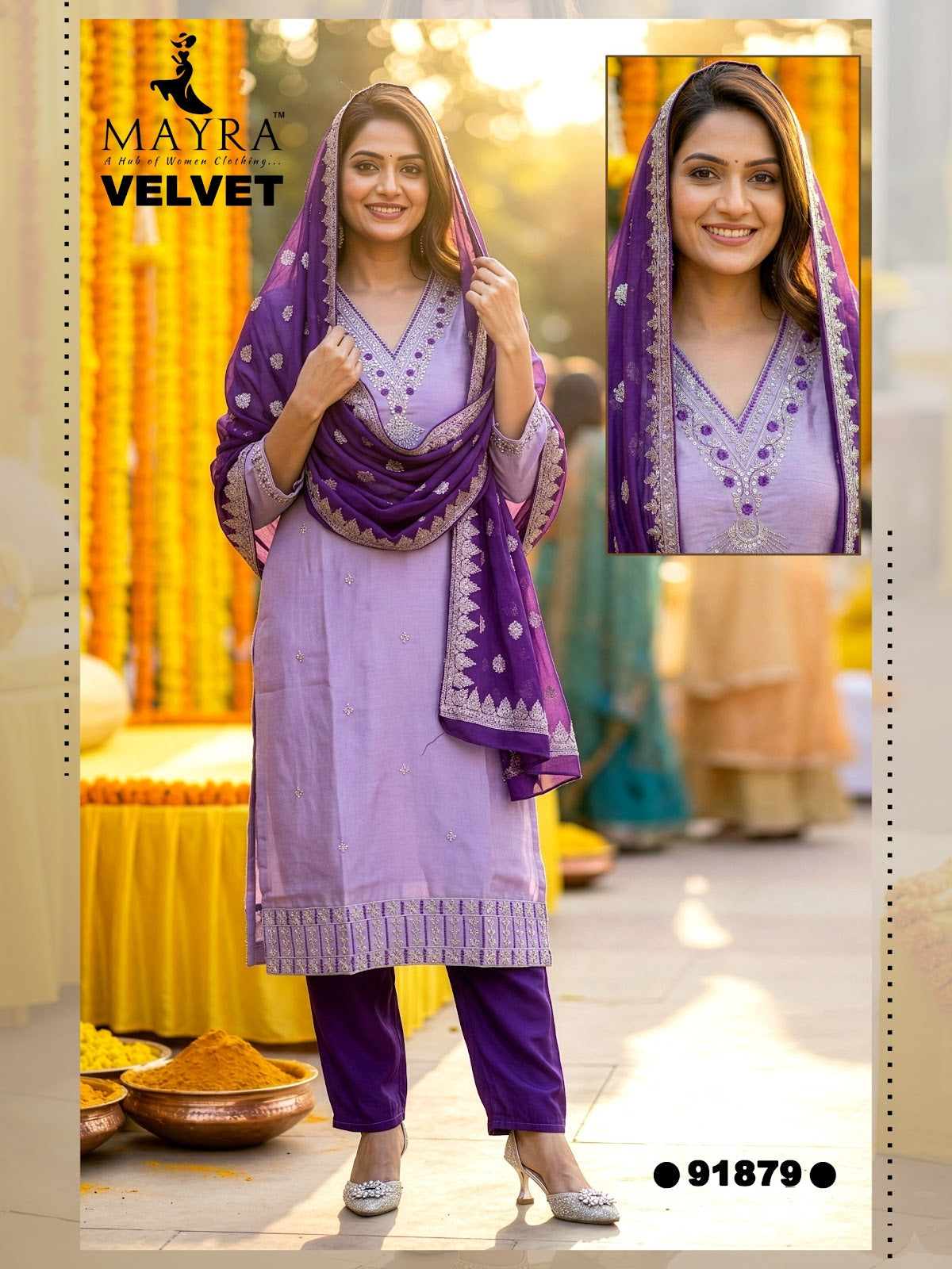 Velvet Mayra Sartin Readymade Pant Style Suits Exporter Ahmedabad