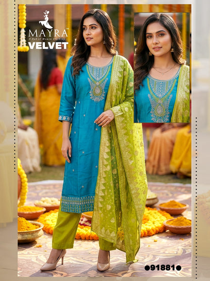 Velvet Mayra Sartin Readymade Pant Style Suits Exporter Ahmedabad