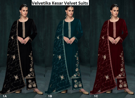 Velvetika Kesar Velvet Suits Exporter India