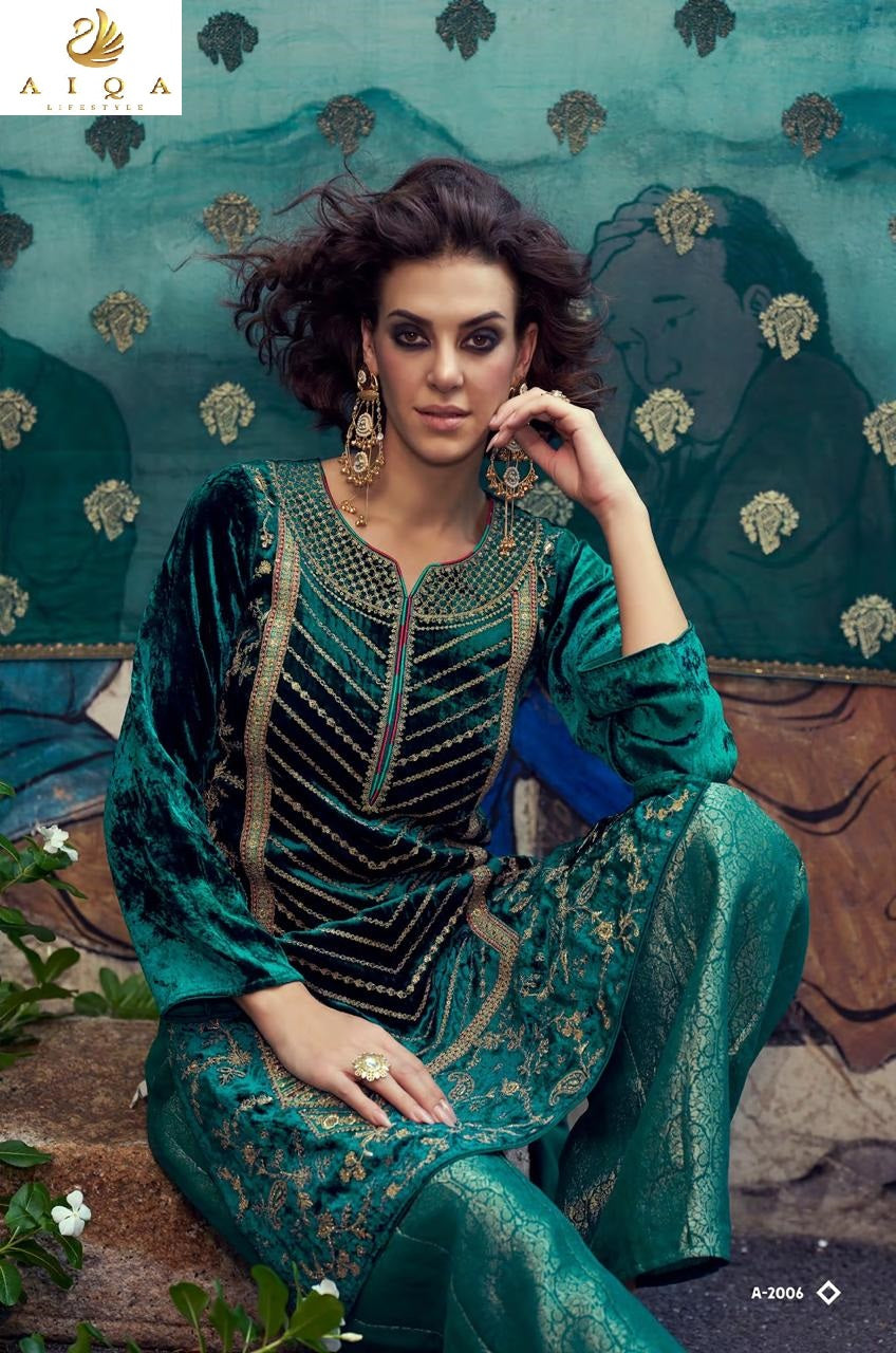 Velvora Aiqa Viscose Velvet Suits Exporter Ahmedabad