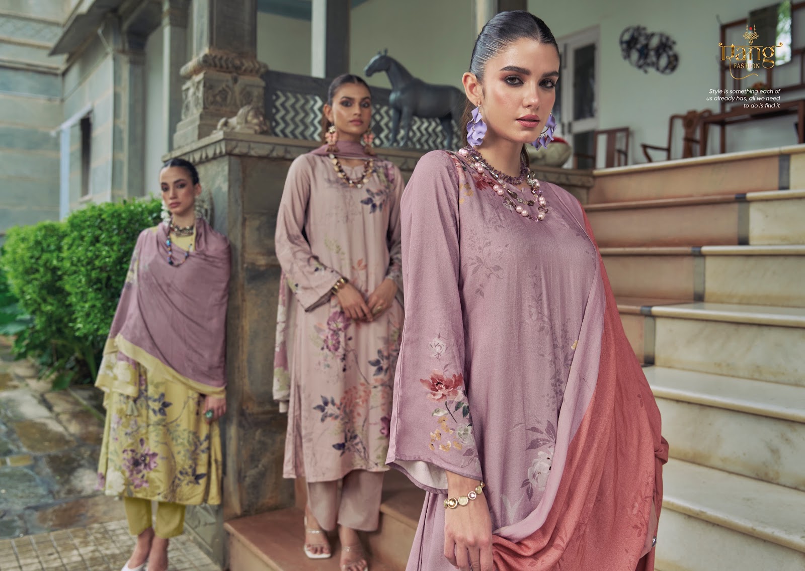Venetian Rang Fashion Viscose Muslin Pant Style Suits Exporter