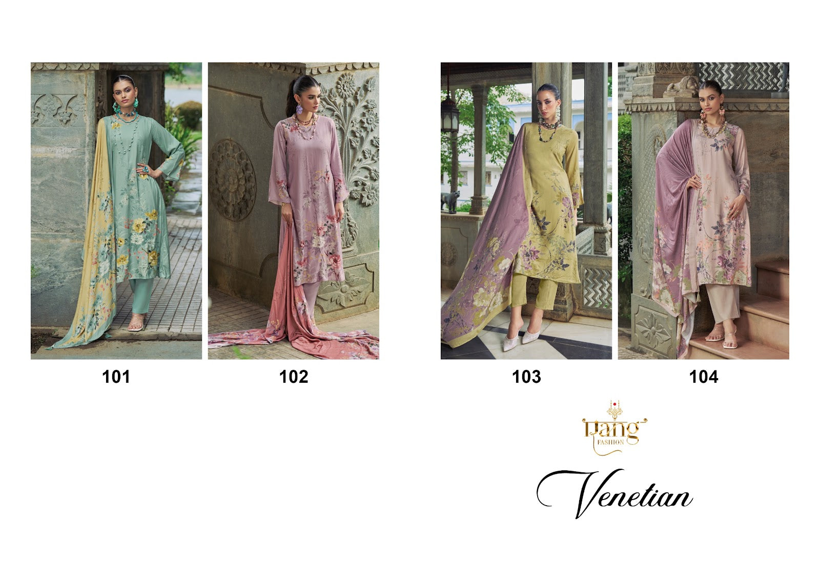 Venetian Rang Fashion Viscose Muslin Pant Style Suits Exporter