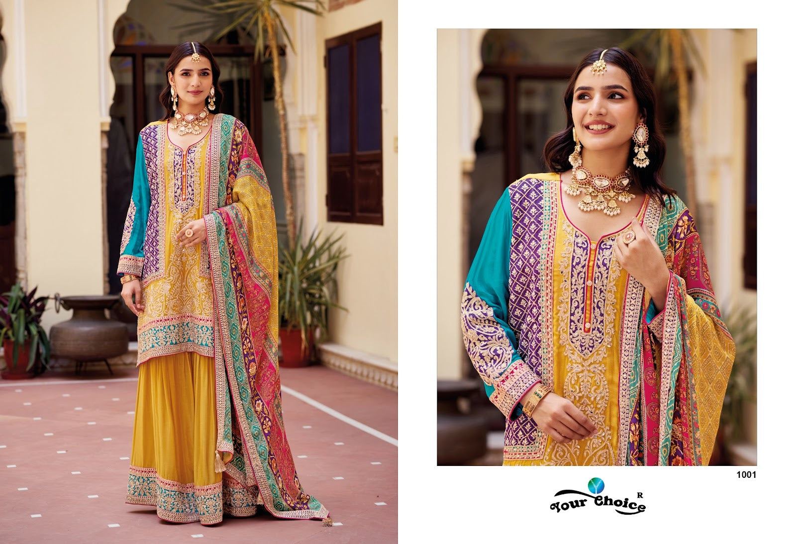 Venic Your Choice Chinon Readymade Sharara Suits Wholesaler