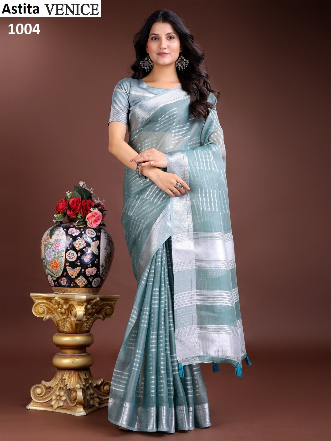 Venice 1001-1005 Astita Organza Sarees Exporter Gujarat