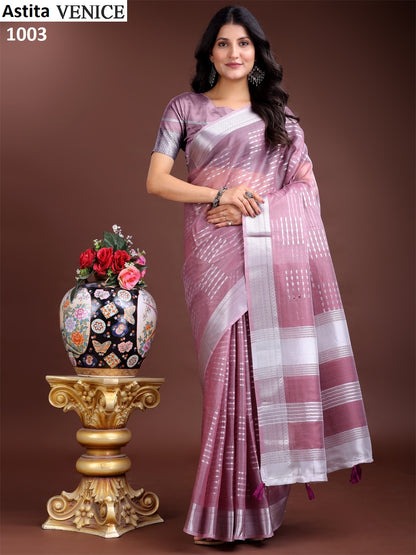 Venice 1001-1005 Astita Organza Sarees Exporter Gujarat