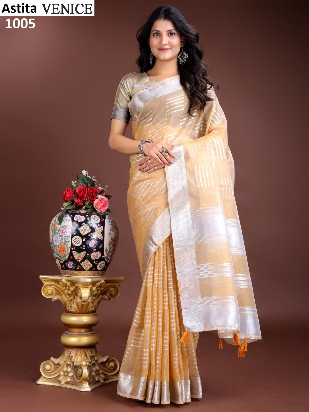 Venice 1001-1005 Astita Organza Sarees Exporter Gujarat