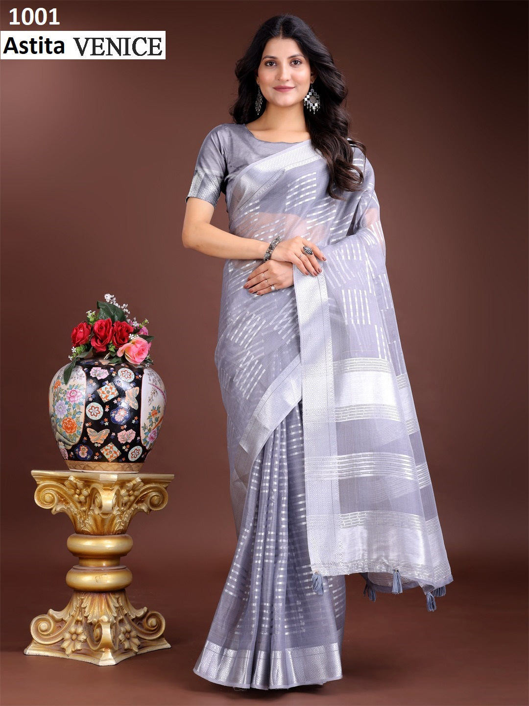 Venice 1001-1005 Astita Organza Sarees Exporter Gujarat