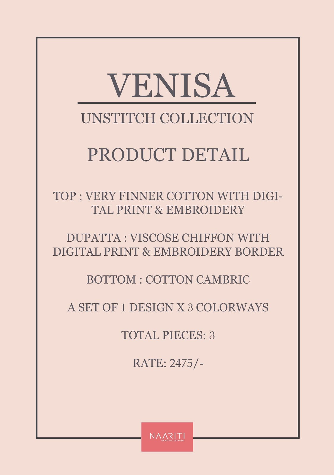 Venisa Naariti Cotton Pant Style Suits Exporter Ahmedabad