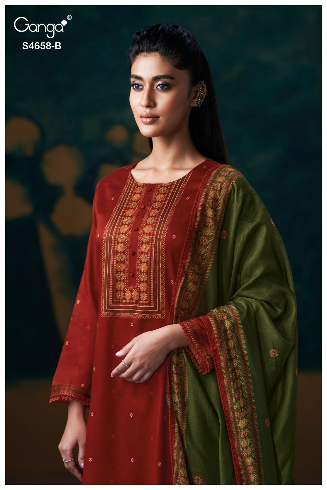 Venisha S4658 Ganga Cotton Satin Pant Style Suits Wholesaler