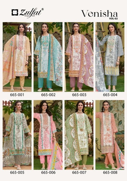 Venisha Vol 2 Zulfat Designer Cotton Karachi Salwar Suits Supplier