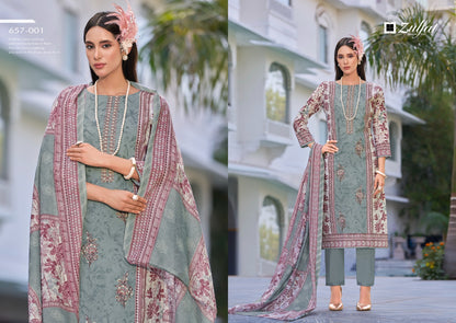 Venisha Zulfat Designer Pure Cotton Karachi Salwar Suits Exporter Ahmedabad