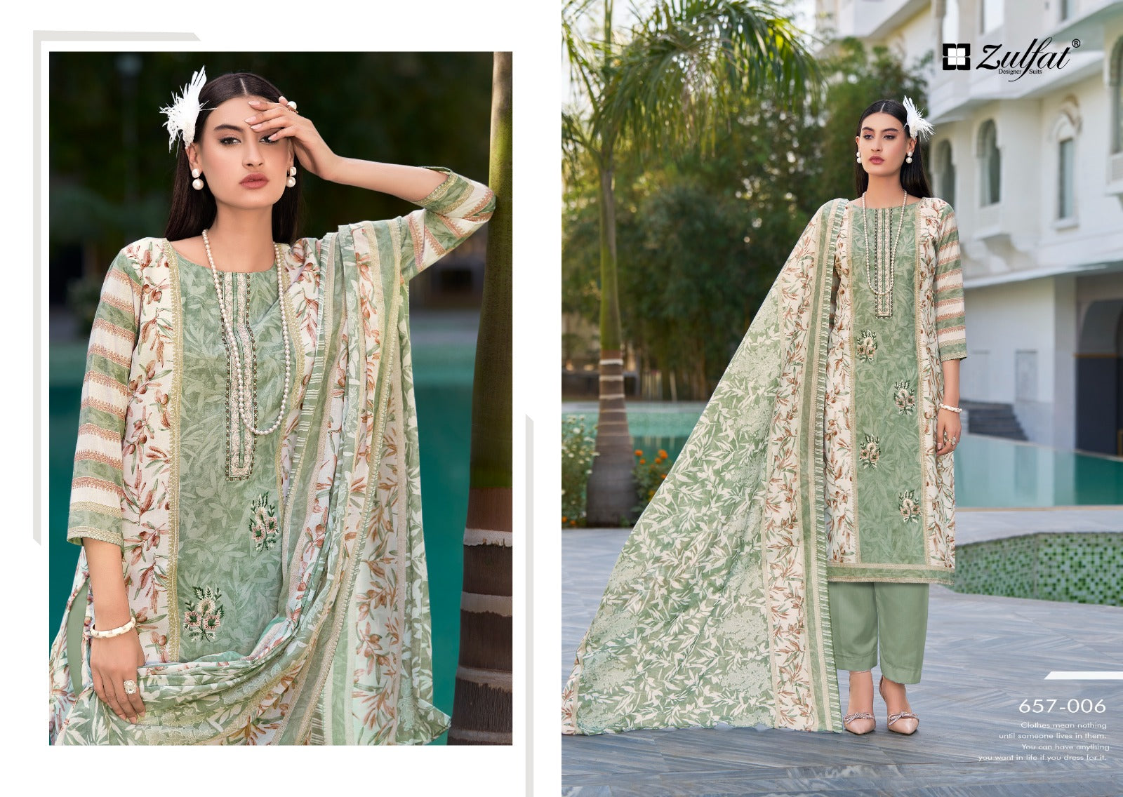 Venisha Zulfat Designer Pure Cotton Karachi Salwar Suits Exporter Ahmedabad