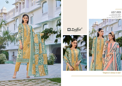 Venisha Zulfat Designer Pure Cotton Karachi Salwar Suits Exporter Ahmedabad