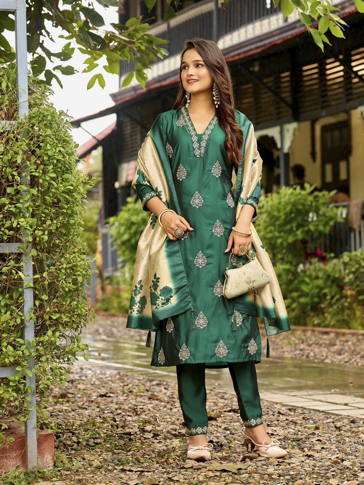 Venus Aanchi Rangila Silk Readymade Pant Style Suits Supplier Gujarat