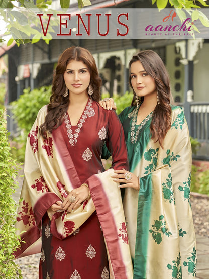 Venus Aanchi Rangila Silk Readymade Pant Style Suits Supplier Gujarat