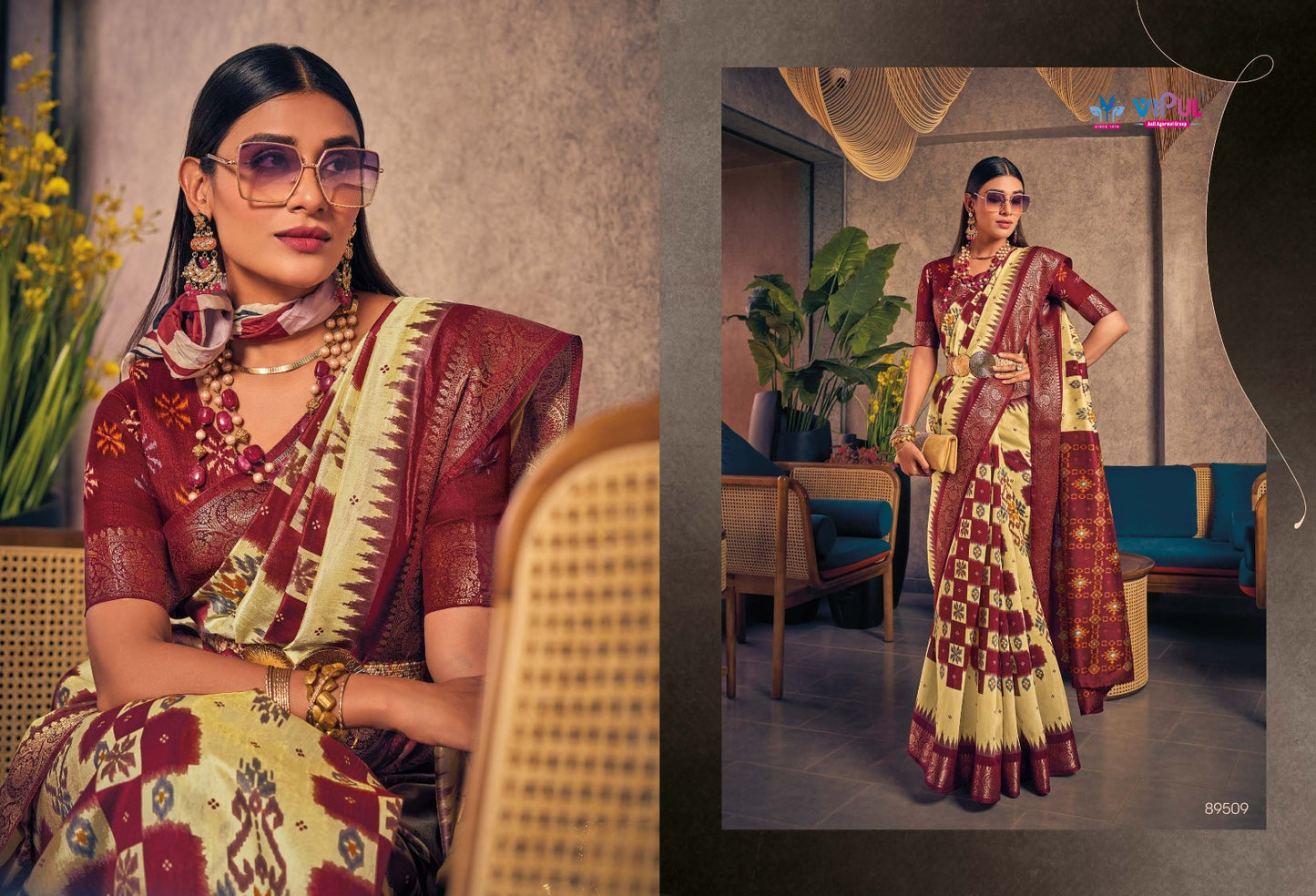 Venus Silk Vipul Two Tone Sarees Wholesale
