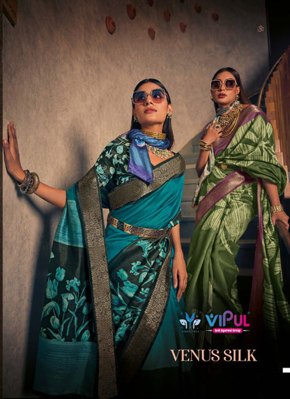 Venus Silk Vipul Two Tone Sarees Wholesale