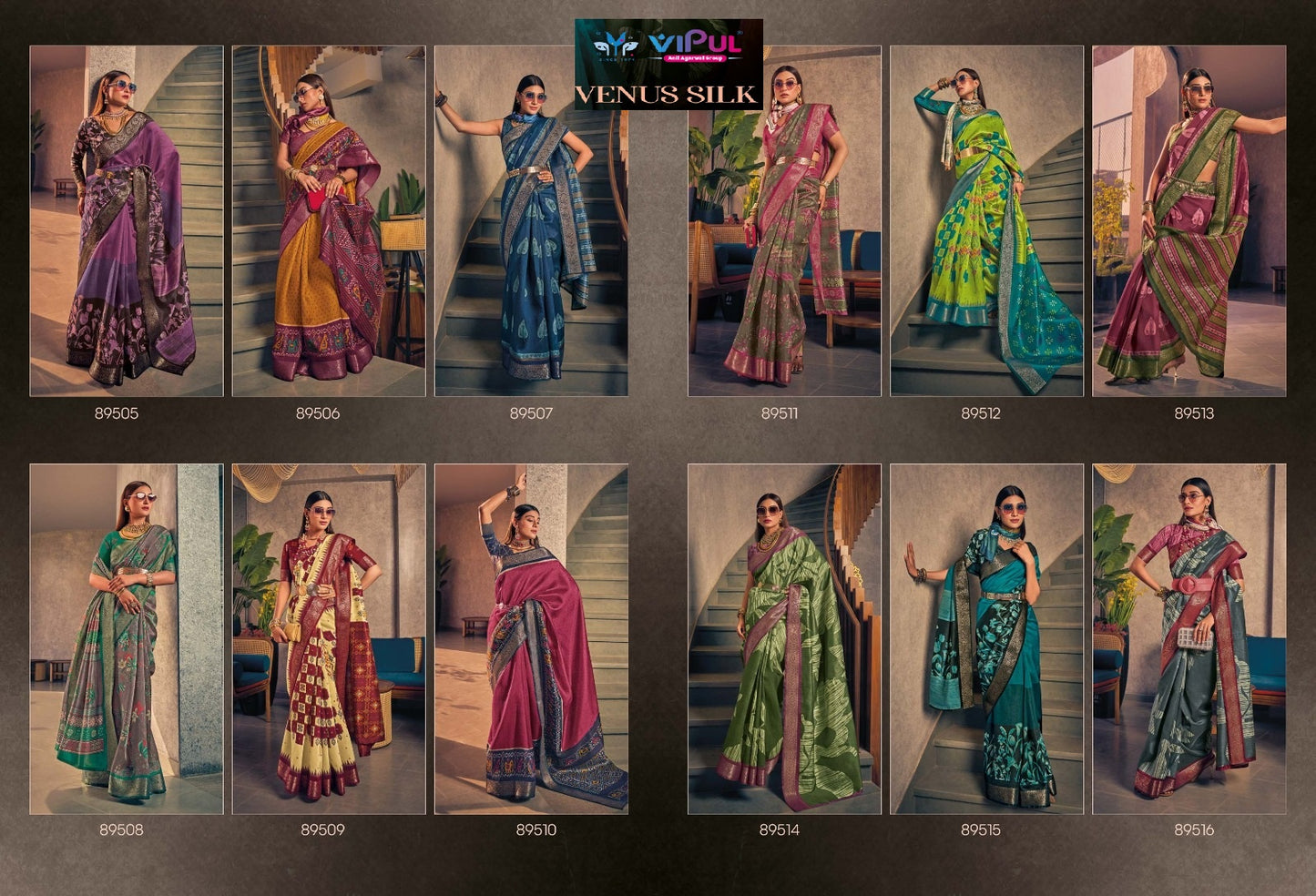 Venus Silk Vipul Two Tone Sarees Wholesale