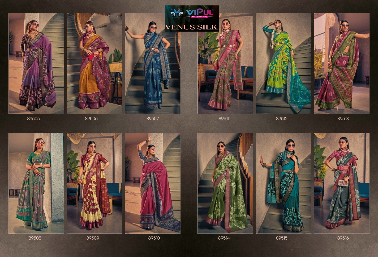 Venus Silk Vipul Two Tone Sarees Wholesale