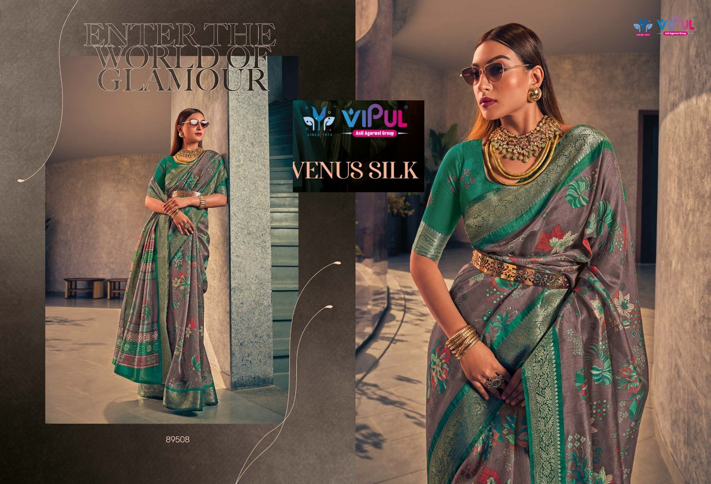 Venus Silk Vipul Two Tone Sarees Wholesale