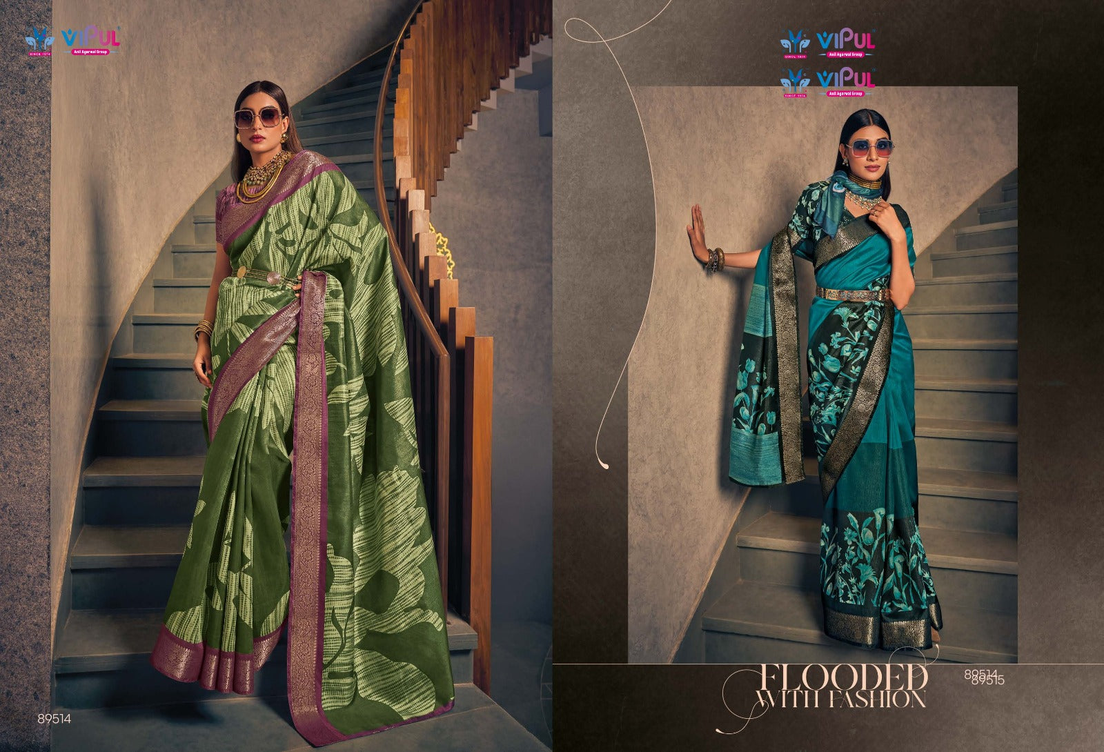 Venus Silk Vipul Two Tone Sarees Wholesale