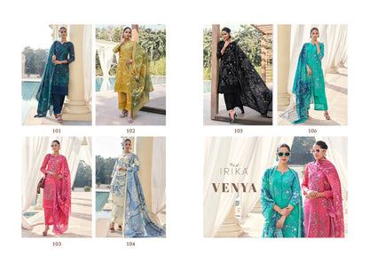 Venya Irika Cotton Cambric Pant Style Suits Wholesaler Gujarat