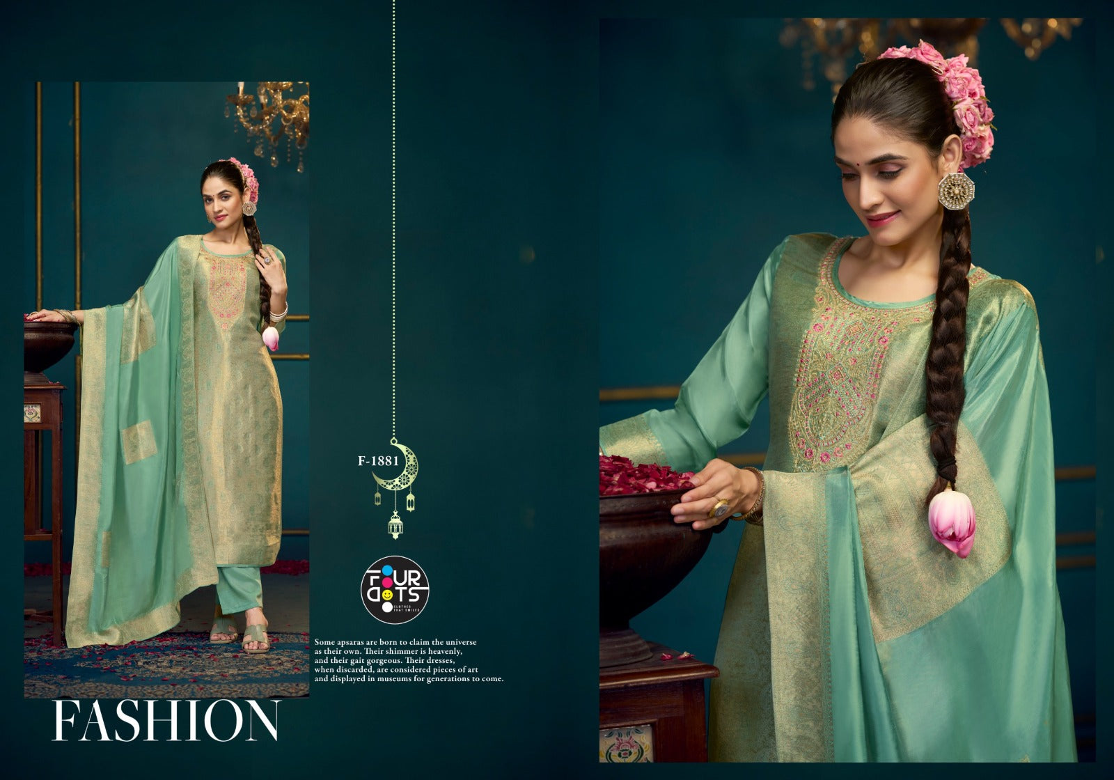 Vera Four Dots Silk Jacquard Pant Style Suits Wholesaler Ahmedabad