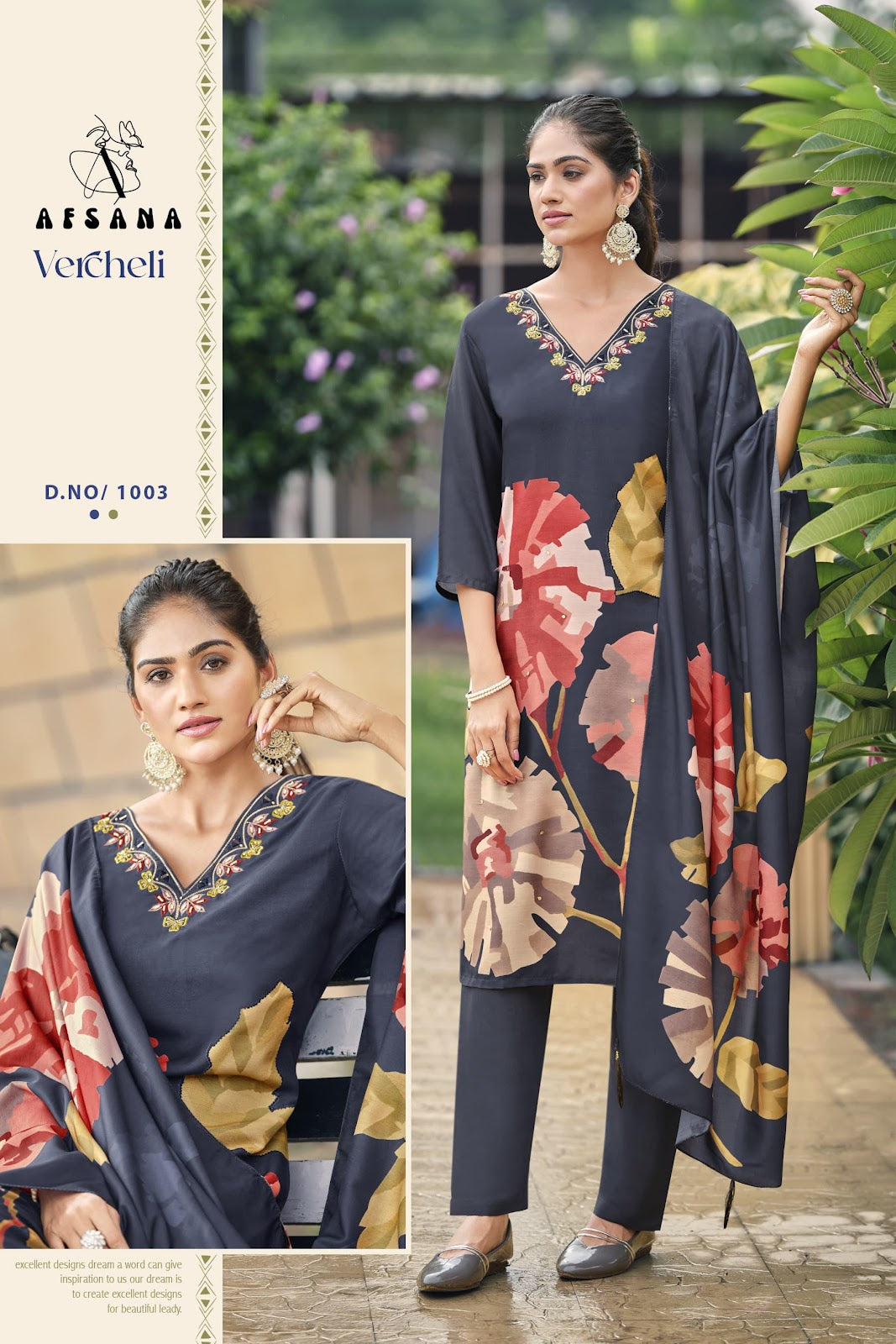 Vercheli Afsana Muslin Readymade Pant Style Suits Manufacturer