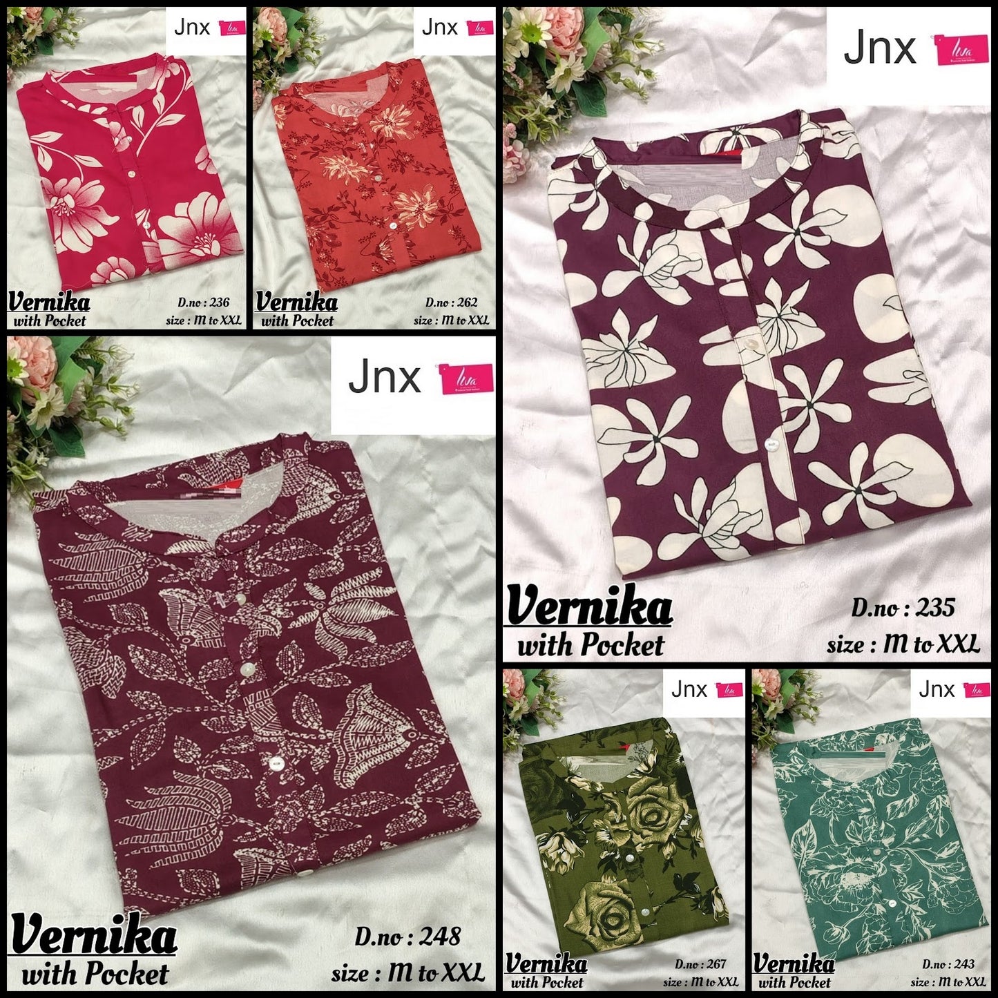 Vernika 1508 Jnx Rayon Kurti With Pocket Wholesale Rate