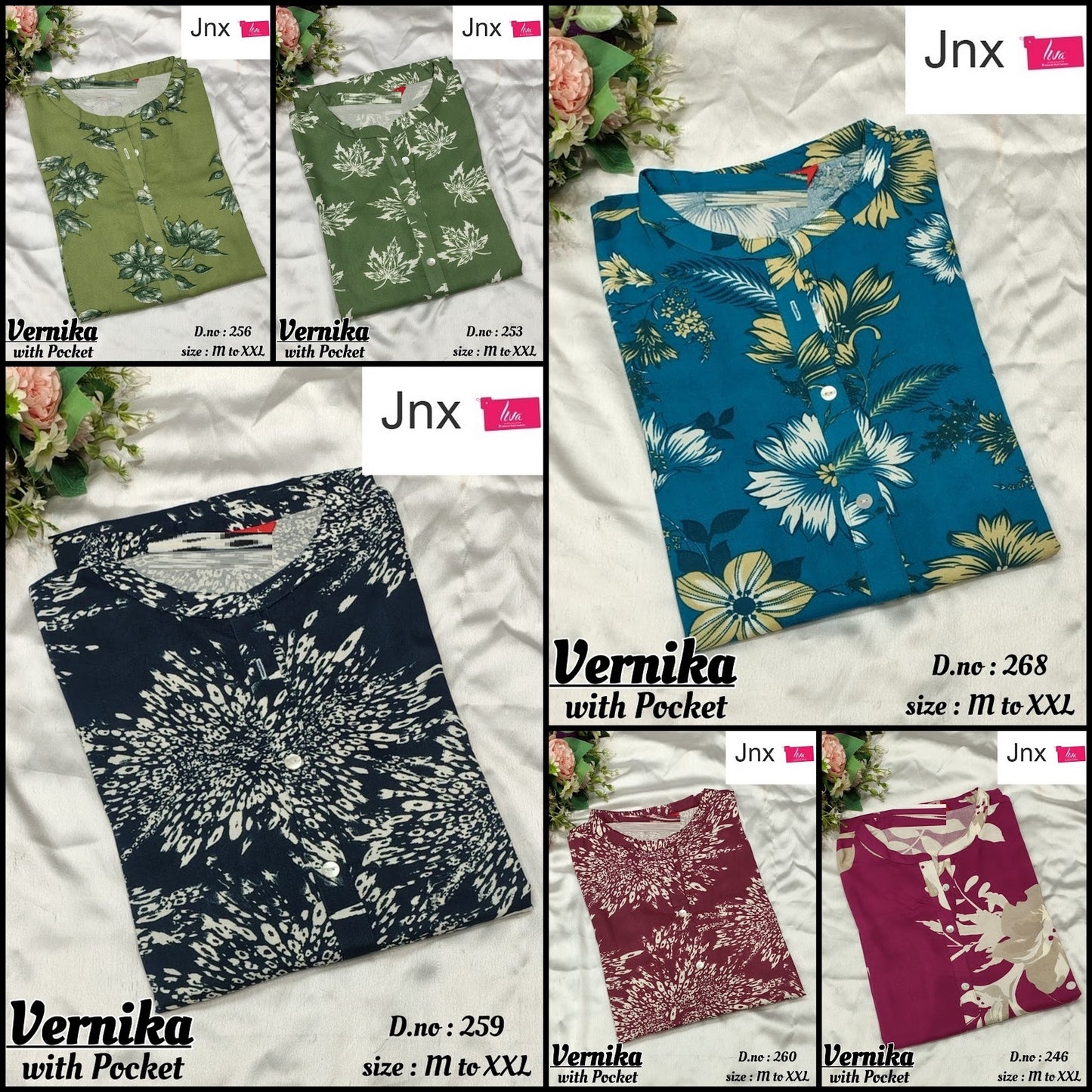 Vernika 1508 Jnx Rayon Kurti With Pocket Wholesale Rate