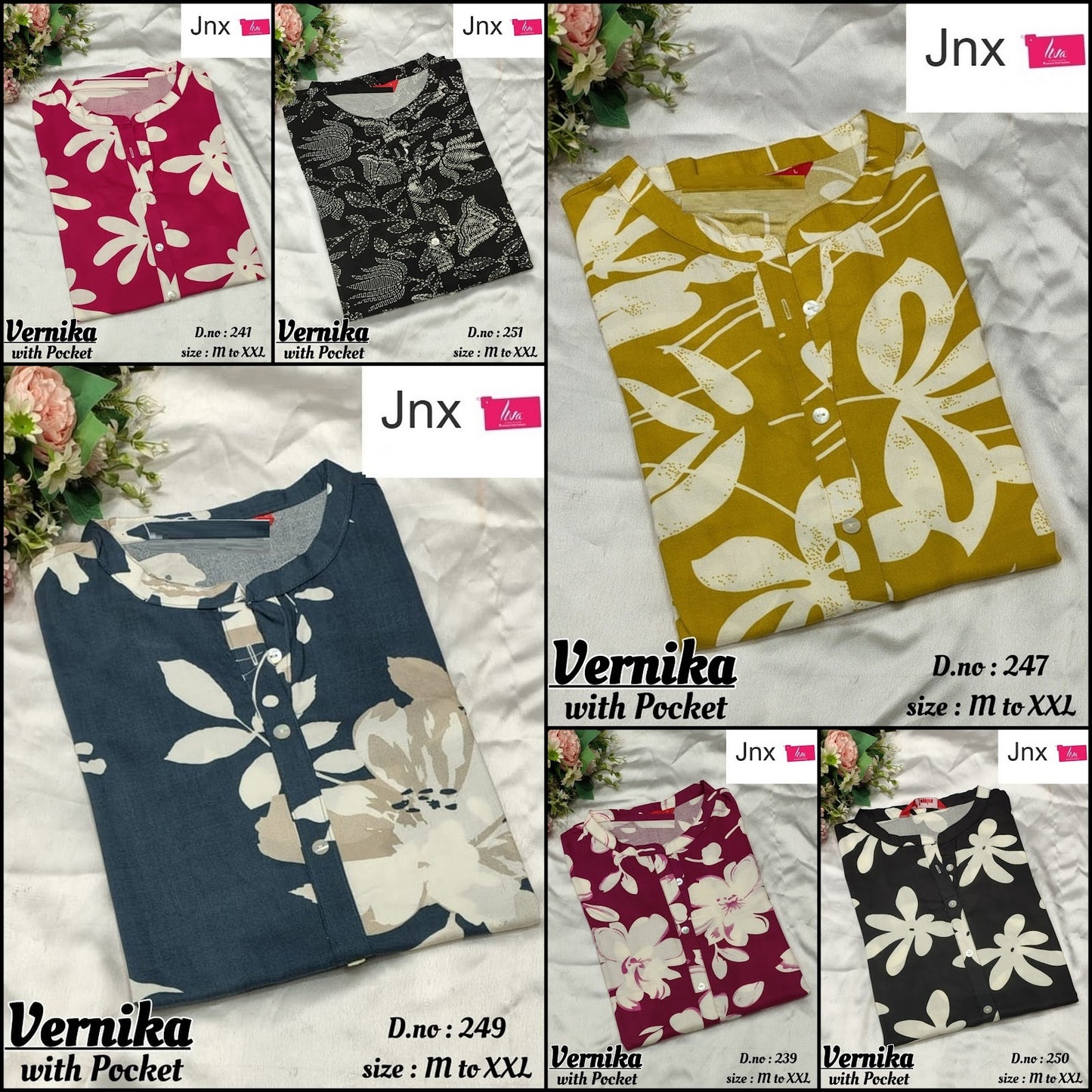 Vernika 1508 Jnx Rayon Kurti With Pocket Wholesale Rate