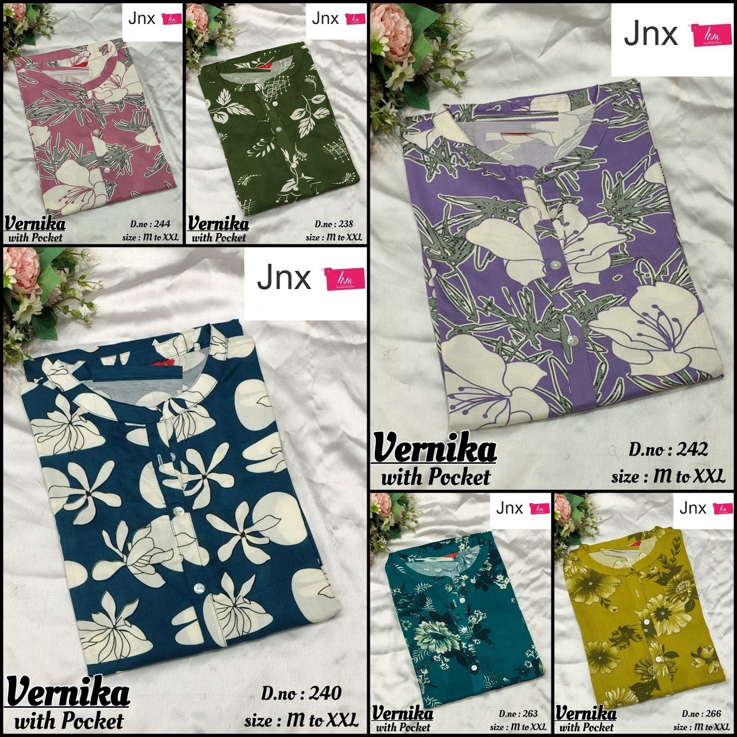 Vernika 1508 Jnx Rayon Kurti With Pocket Wholesale Rate