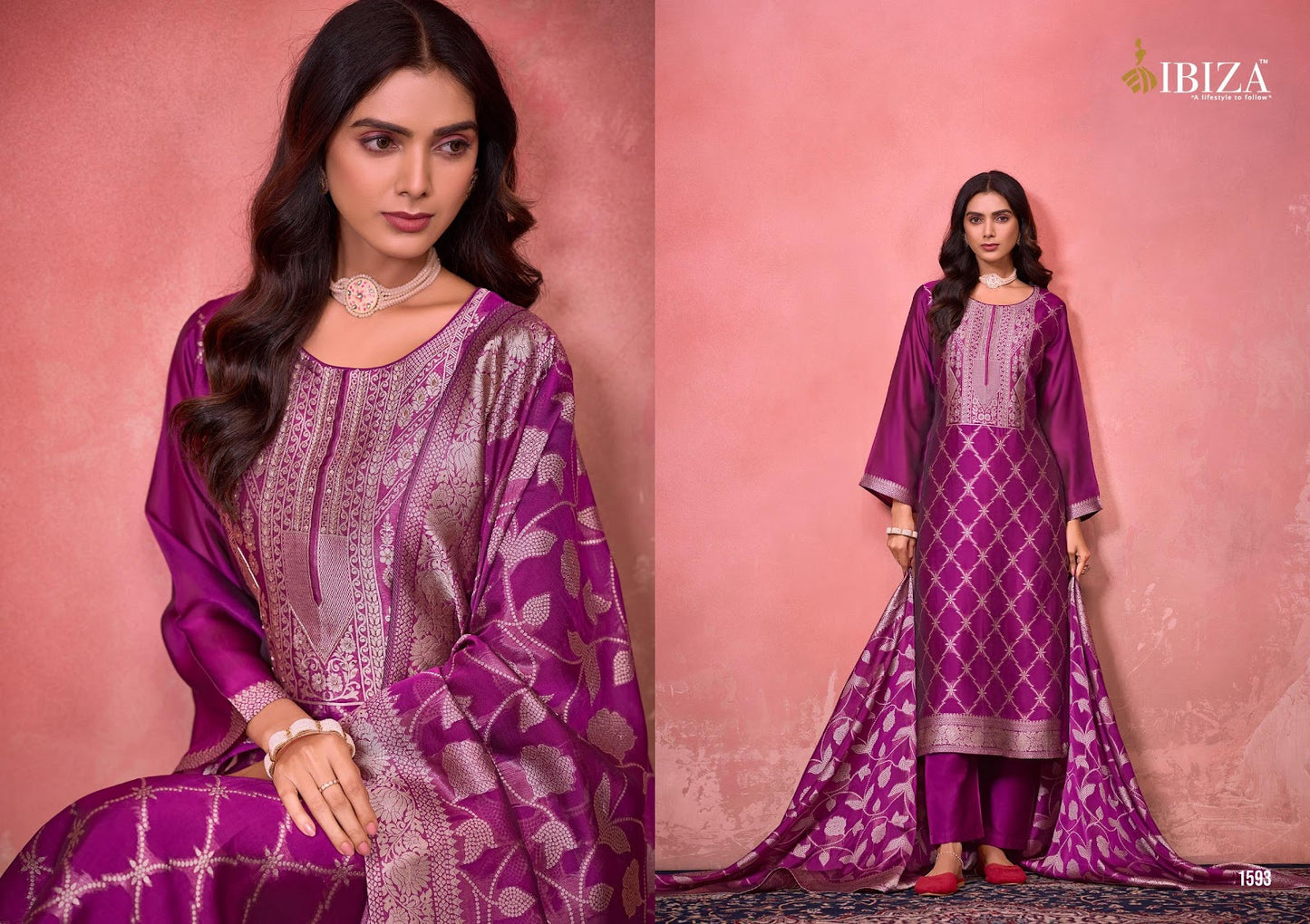 Verona Ibiza Banglori Silk Pant Style Suits Exporter India